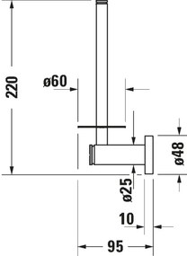 Duravit 99154600 - Porta carta igienica D-CODE nero opaco