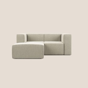 Nettuno divano angolare modulare reversibile e componibile in morbido tessuto bouclè T07 beige