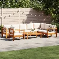 Set Divano da Giardino 6 pz con Cuscini in Massello di Acacia 3214851