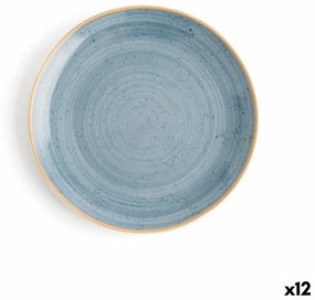 Piatto Piano Ariane Terra Ceramica Azzurro (Ø 21 cm) (12 Unità)