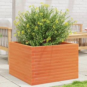 Fioriera Giardino Marrone Cera 70x70x46 Cm Legno Massello Pino /