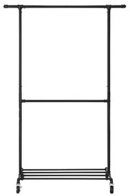 Appendiabiti a piantana mobile LINEA, nero