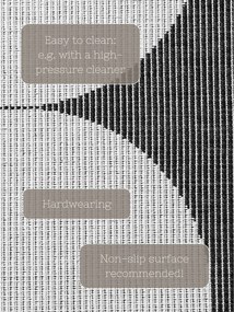 Passatoia da interno ed esterno bianca e nera 80x250 cm Duet Bowen – NORTHRUGS