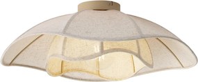 Plafoniera Japandi in tessuto beige 55cm - Haru