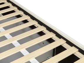 Letto matrimoniale con contenitore velluto crema chiaro 160 x 200 cm LIEVIN Beliani