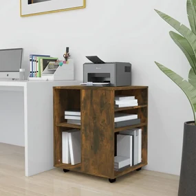 Armadietto Con Ruote Rovere Fumo 60x53x72 Cm Legno Multistrato /
