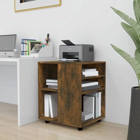 Armadietto Con Ruote Rovere Fumo 60x53x72 Cm Legno Multistrato /