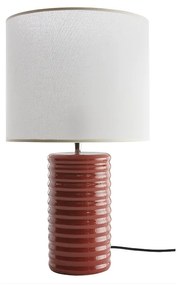 Lampada da tavolo in ceramica smaltata terracotta e paralume écru H53 cm BERRO