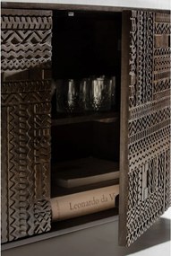 Mobile TV marrone scuro in mango massiccio 145x48x40 cm Kalai – MOME