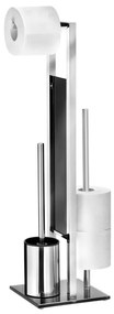 WENKO 22983100 - Scopino WC RIVALTA 18x70 cm acciaio inossidabile/argento/nero