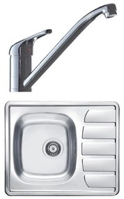 ALVEUS SETA265 - Lavello da cucina ZOOM + miscelatore da cucina RIVIERA 14,8 cm satinato/cromato