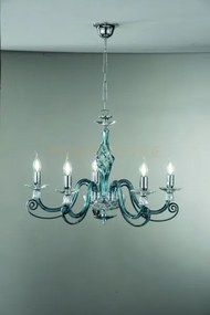 Lampadario 1306 5 luci ottanio e cromo attacco e14 d.76cm