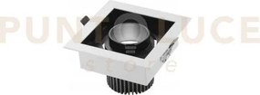 Incasso led apollo nero  20w 2000lm 3000k orientabile 15x15x9,4cm