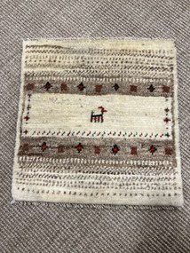 Gabbeh Tappeto 40x40 Beige (Iran) Annodato A Mano