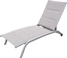 FELES - lettino da giardino impilabile in alluminio e textilene imbottito