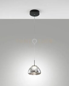 Lucille sospensione fume' 1 luce in vetro a led cct 2700k - 3000k -...