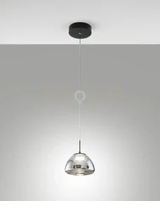 Lucille sospensione fume' 1 luce in vetro a led cct 2700k - 3000k -...