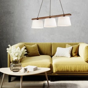 Lampadario a sospensione AIDA 3xE27/60W/230V noce