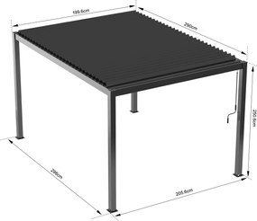 Pergola bioclimatica manuale 2x3 m