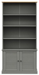 Libreria VIGO 85x35x170 cm in Legno Massello di Pino Grigio