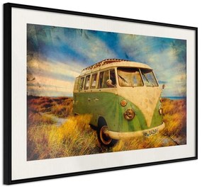 Poster  Hippie Van I  Cornice Quadri Cornice nera con pass-partout, Larghezza x Altezza Home decor 30x20