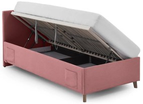 Letto da bambini rosa imbottito con contenitore con rete inclusa 90x200 cm Cool – Meise Möbel