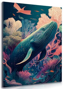 Quadro su tela – Balena surrealista