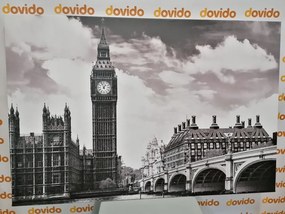 Stampa su tela – Big Ben a Londra in bianco e nero