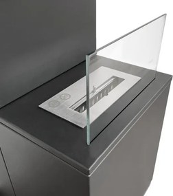 Camino a bioetanolo da terra Oslo in acciao nero L38xP38xH100 cm