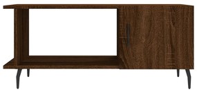 Tavolino da salotto rovere marrone 90x50x40cm legno multistrato