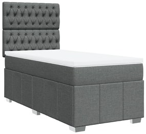 Giroletto a molle con materasso grigio scuro 80x200 cm tessuto