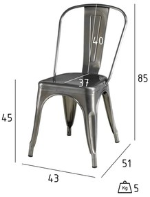 Set di 2 sedie da pranzo in metallo grigio chiaro Korona - Furnhouse