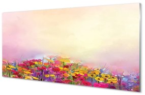Quadro in vetro Immagine dei fiori del cielo 100x50 cm