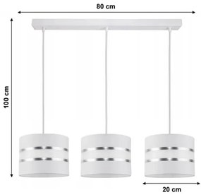 Lampadario a sospensione con filo CORAL 3xE27/60W/230V bianco
