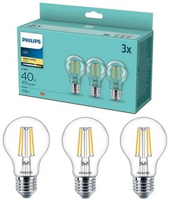 SET 3x LED Lampadina VINTAGE Philips E27/4,3W/230V 2700K