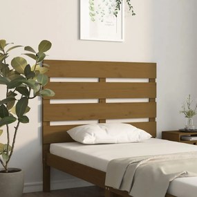 Testiera Marrone Ambra 75x3x80 Cm İn Legno Massello Di Pino /