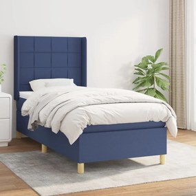Giroletto A Molle Con Materasso Blu 90x190 Cm İn Tessuto /
