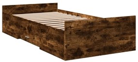 Giroletto con cassetti rovere fumo 75x190 cm legno multistrato