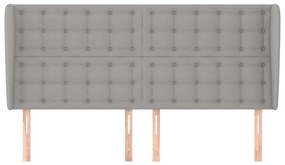 Testiera ad orecchio grigio chiaro 183x23x118/128 cm in tessuto