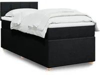 Letto a Molle con Materasso Nero Singolo in Tessuto 3286859