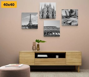 Set di quadri – Tocco di storia in bianco e nero