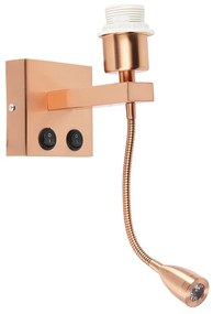 Lampada da parete moderna in rame con braccio flessibile - Brescia Combi