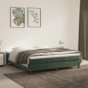 Giroletto A Molle Con Materasso Verde Scuro 160x200 Cm Velluto /