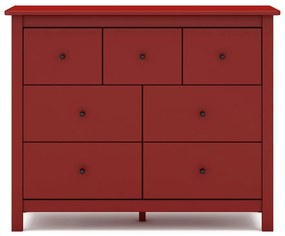 Cassettiera bassa rossa in legno di pino 110x80 cm Misti - Marckeric