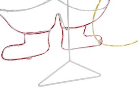 Lampada da terra natalizia Babbo Natale 117 cm con LED e timer IP44 - Pax