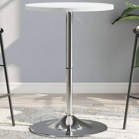 Tavolo Bar Bianco 50x50x90 Cm Legno Multistrato Acciaio Cromato /