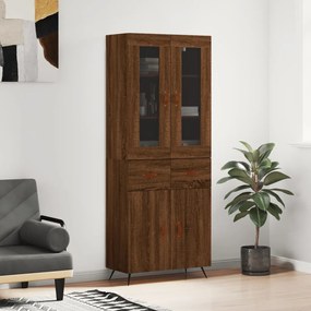 Credenza Rovere Marrone 69,5x34x180 Cm İn Legno Multistrato /
