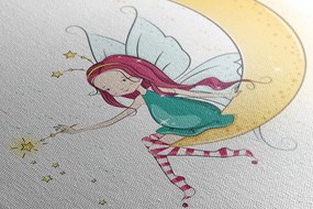 Quadro su tela – Fata magica sulla luna