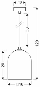 Lampadario a sospensione su cavo KLEA 1xG9/15W/230V nero fumé