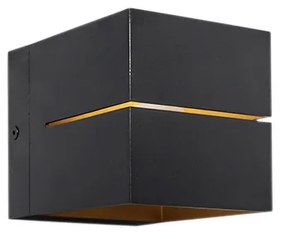 Set moderno di 4 lampade da parete nere con oro a 2 luci - Transfer Groove